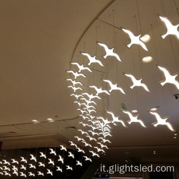 Prezzo lampadario di lusso a forma di uccello grande progetto